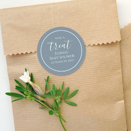 Blue Baby shower Minimalist Calligraphy Script Ronde Sticker