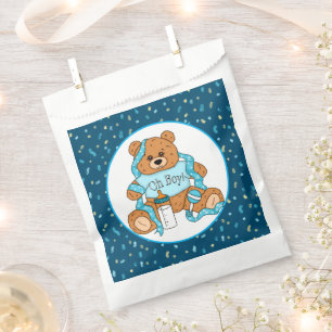 Blue Baby shower Oh Boy Teddy Bear Bedankzakje