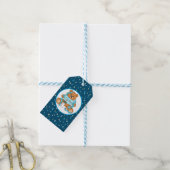 Blue Baby shower Oh Boy Teddy Bear Cadeaulabel (Met Touw)
