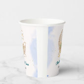 Blue Baby Shower Paper Cups – Custom Baby Name  Papieren Bekers (Rechts)