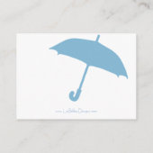 Blue Baby shower Paraplu Luier Raffle Tickets Informatiekaartje (Achterkant)