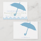 Blue Baby shower Paraplu Luier Raffle Tickets Informatiekaartje (Voorkant / Achterkant)
