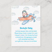 Blue Baby shower Penguin Animal Pilot Book Request Informatiekaartje (Voorkant)