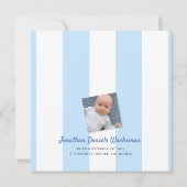 Blue Baby shower Photo Invitation (Achterkant)