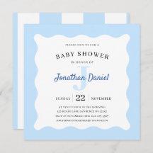 Blue Baby shower Photo Invitation