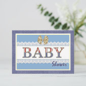 Blue Baby shower Registry Kaart (Staand voorkant)