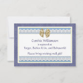 Blue Baby shower Registry Kaart (Achterkant)