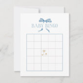 Blue Baby shower Spring Floral Baby Bingo Notitiekaartje (Voorkant)
