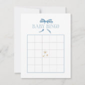 Blue Baby shower Spring Floral Baby Bingo Notitiekaartje (Achterkant)