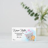 Blue Baby shower ticket Cat Luier Raffle activitei (Staand voorkant)