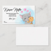 Blue Baby shower ticket Cat Luier Raffle activitei (Voorkant / Achterkant)