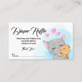 Blue Baby shower ticket Cat Luier Raffle activitei (Voorkant)