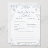 Blue Baby shower voorspellingen en advies spel Kaa Kaart (Voorkant)