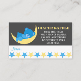 Blue Baby Sleeping Boy Beer Luier Raffle Tickets Informatiekaartje