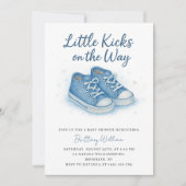 Blue Baby Sneakers Baby shower Kaart (Voorkant)