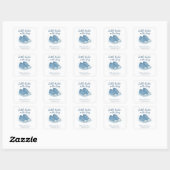 Blue Baby Sneakers Baby shower Vierkante Sticker (Vel)