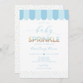 Blue Baby Sprinkle Baby shower Kaart (Voorkant / Achterkant)