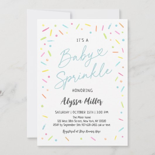 Blue Baby Sprinkle Kaart (Voorkant)