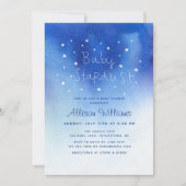 Blue Baby Stardust Sky Star Waterverf Baby shower Kaart (Voorkant)