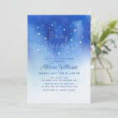 Blue Baby Stardust Sky Star Waterverf Baby shower Kaart (Staand voorkant)