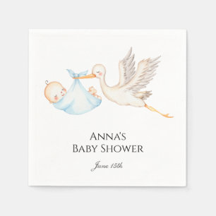 Blue Baby Stork Baby shower Servet