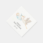 Blue Baby Stork Baby shower Servet (Hoek)