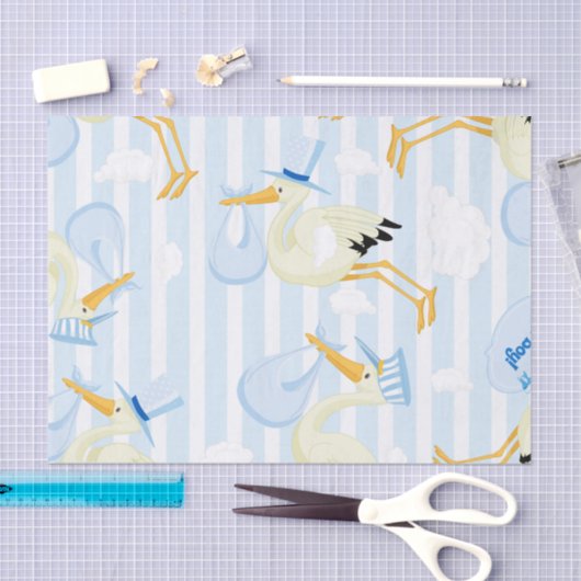 Blue Baby Stork Tissuepapier (Craft)