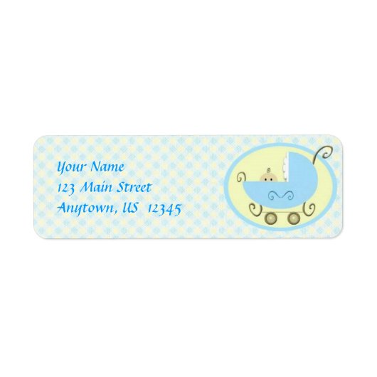 Blue Baby Stroller Label (Voorkant)