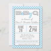 Blue BabyQ BBQ Baby shower Uitnodiging (Voorkant)