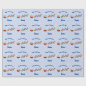 BLUE Babys 1e Kerstmis Giftwrap Gepersonaliseerd Cadeaupapier (Vlak)