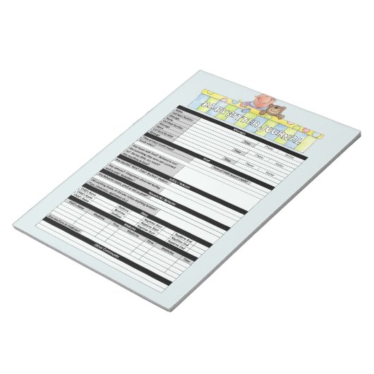 Blue Babysitters Journal-laptop Notitieblok (Schuin)