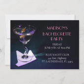 Blue Bachelorette Martini Bruidsfeest Kaart (Voorkant)