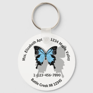 Blue Backed Butterfly Home of Business Contact Ke Sleutelhanger