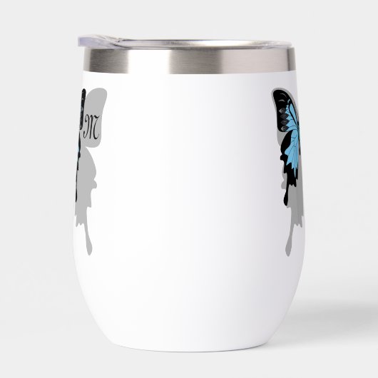 Blue Backed Butterfly Shadow Monogram (Rechts)