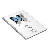Blue Backed Butterfly Shadow Monogram Notitieboek (Rechterzijde)