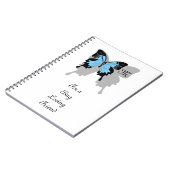 Blue Backed Butterfly Shadow Monogram Notitieboek (Linkerzijde)