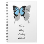 Blue Backed Butterfly Shadow Monogram Notitieboek (Voorkant)