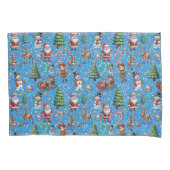 Blue Background Christmas Decorative Pattern Kussensloop (Voorkant)