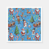 Blue Background Christmas Decorative Pattern Servet (Voorkant)