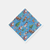 Blue Background Christmas Decorative Pattern Servet (Hoek)