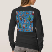 Blue Background Christmas Decorative Pattern T-shirt (Achterkant)