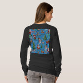 Blue Background Christmas Decorative Pattern T-shirt (Achterkant volledig)