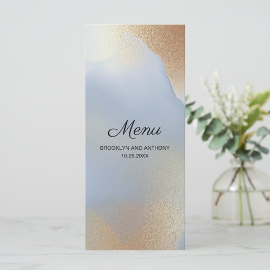 Blue Background Gold Texture Menu (Staand voorkant)