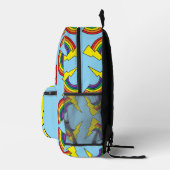 Blue Backpack With Rainbows and Lightning Bolts Bedrukte Rugzak (Rechts)