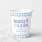 Blue Backyard BBQ Baby shower Papieren Bekers (Achterkant)