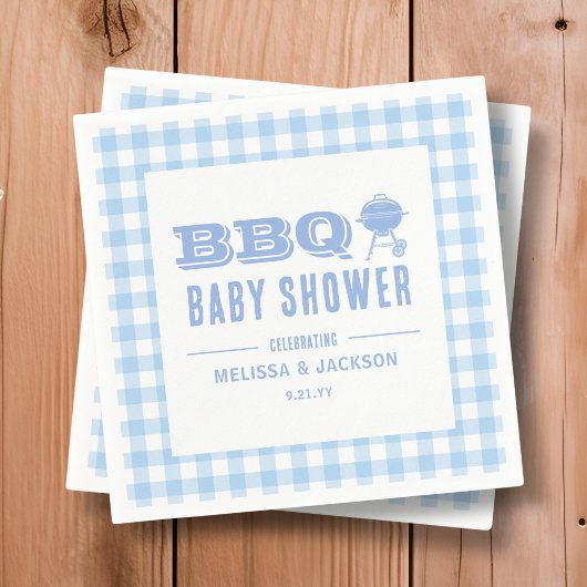 Blue Backyard BBQ Baby shower Servet