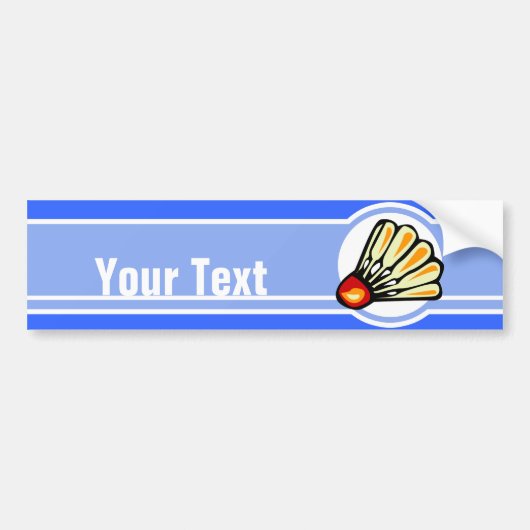 Blue Badminton Bumpersticker (Voorkant)