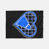 Blue Badminton Heart voor badmintonliefhebbers Fleece Deken (Voorkant (Horizontaal))