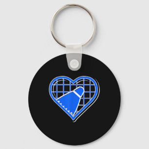 Blue Badminton Heart voor badmintonliefhebbers Sleutelhanger