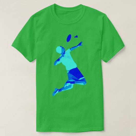 Blue Badminton Player Wonderful Badminton T T-shirt (Design voorkant)